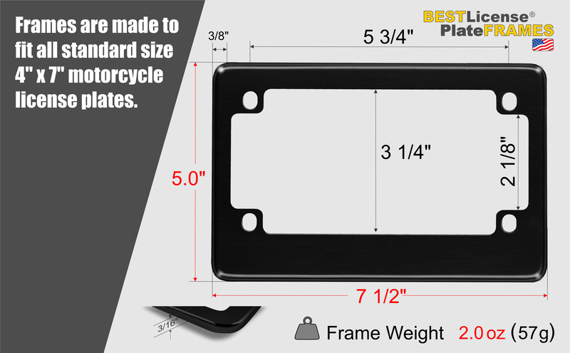 Motorcycle Anodized Aluminum License Plate Frames - Pack of 50